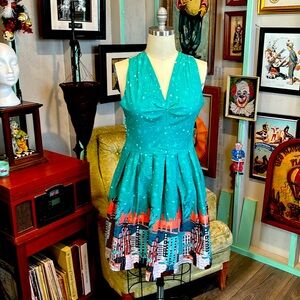 Teal Belle poque xl New York pinup dress